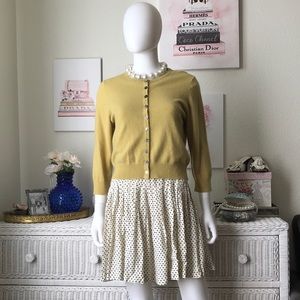 Boden mustard cashmere cardigan sweater Small